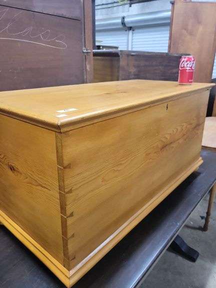 Antique Dovetailed Pine Farmhouse Blanket Chest