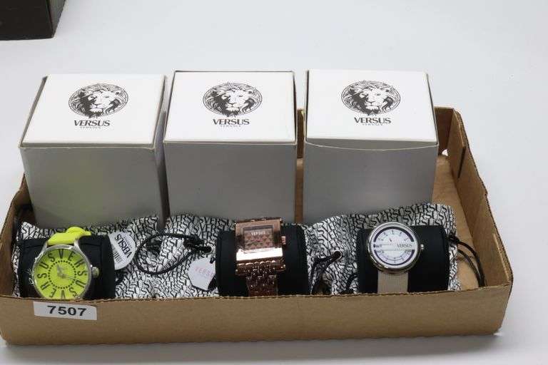 3 Versus Watches with Boxes Dixon's Auction at Crumpton