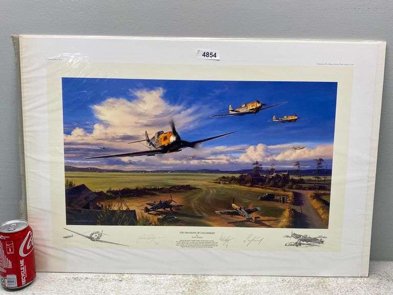 'Scramble For The Marianas' Limited Edition Print By Nicolas Trudgian - Signed By US Navy Hellcat Aces, 1994