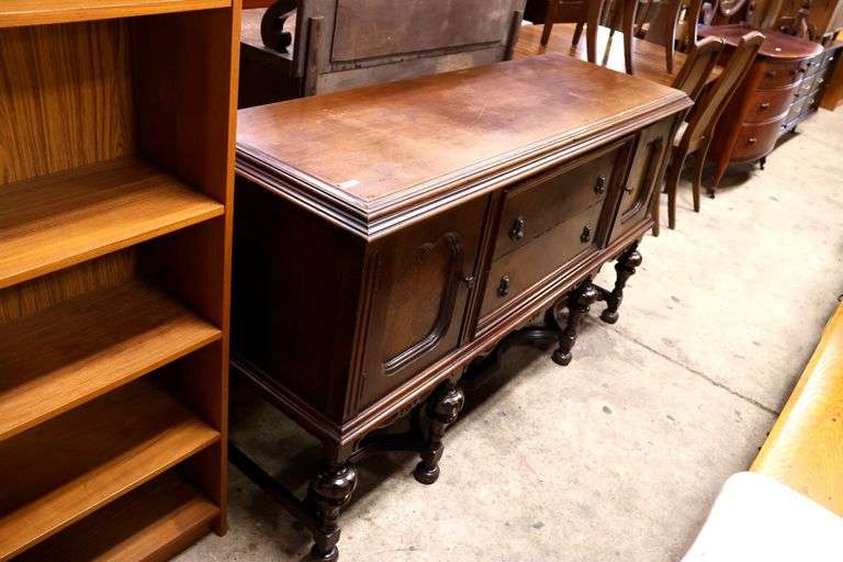 Depression Era Walnut Sideboard, Minor Losses
