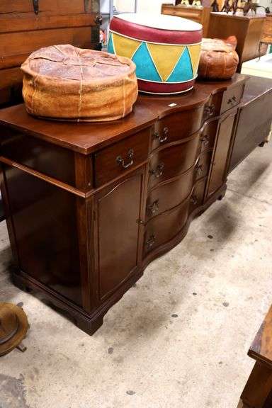 Vintage Mahogany Server, Bottom Drawer Sticks