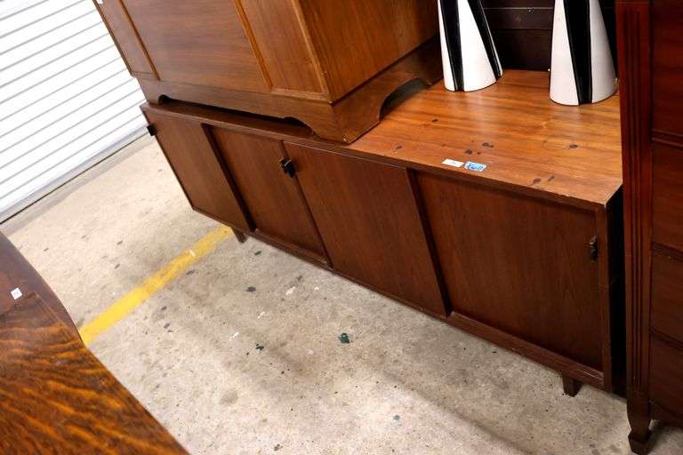 Knoll MCM Walnut Sliding Door Credenza, Marks on Top
