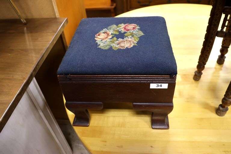 Vintage Mahogany Ogee Footstool
