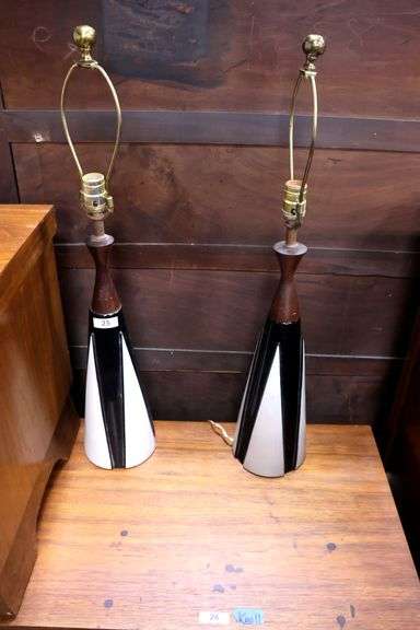 Pair MCM Ceramic Lamps