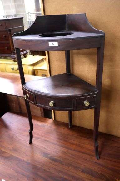 Federal Walnut Corner Washstand