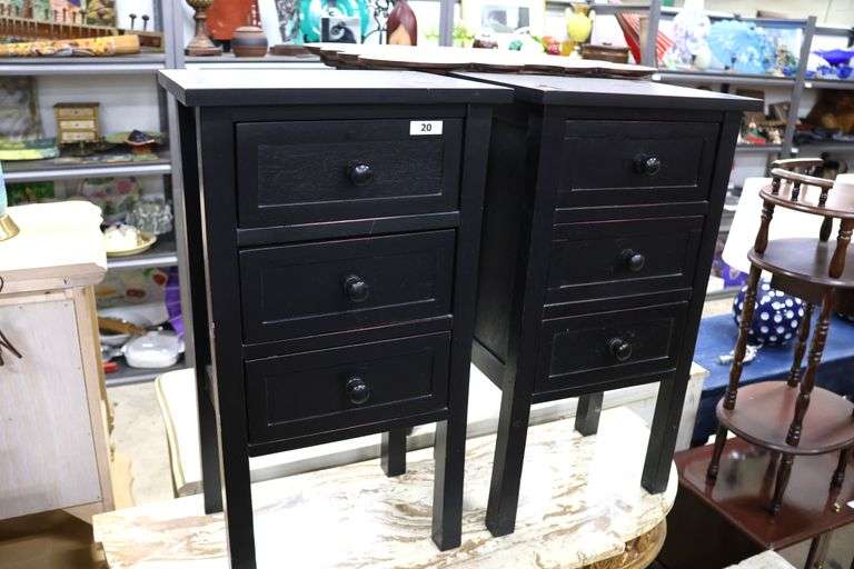 Pair Modern Farmhouse Nightstands, Finish As-Is