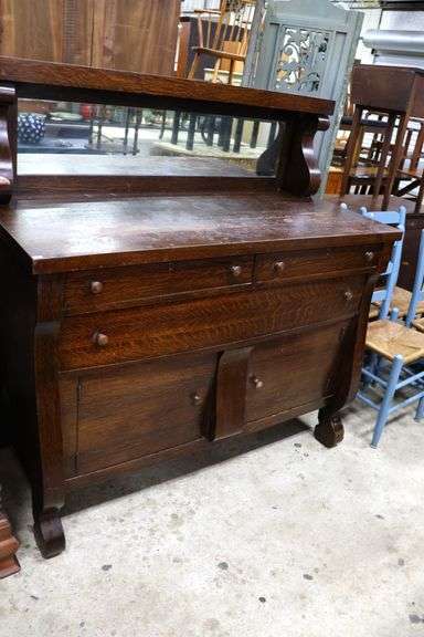 Antique Oak Sideboard, Finish Wear