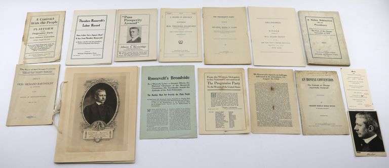 Collection of U.S. 1912 Election, Progressive Party, and Theodore Roosevelt Pamphlets and Ephemera