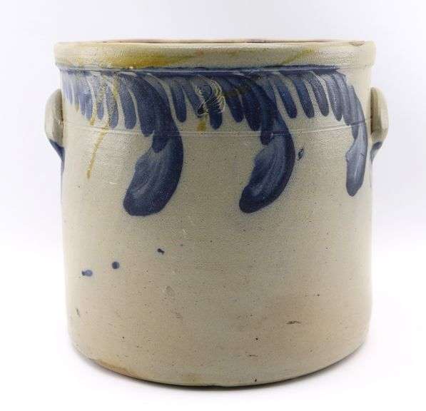 R.C. Remmey, Philadelphia (Attributed) cobalt-decorated stoneware two gallon butter crock