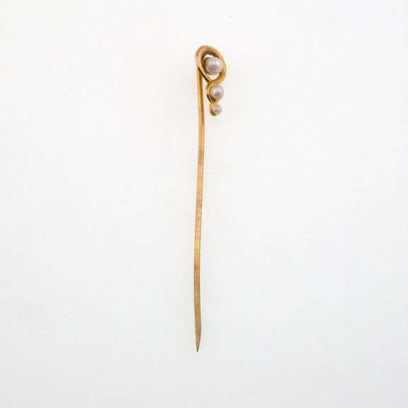 14k Gold Vintage Multi Pearl Stick Pin 1.5g