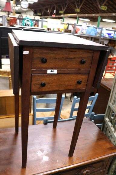 Colonial Revival Two Drawer Work Table