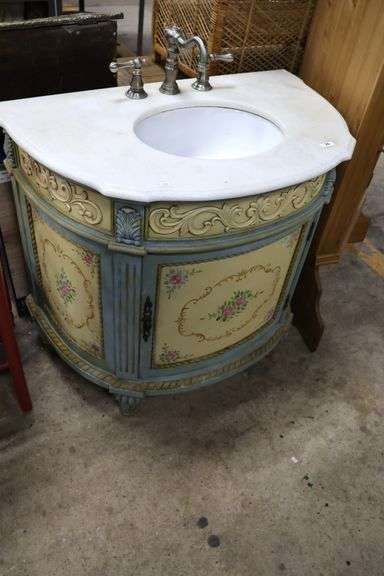 French Provincial Style Painted Sink