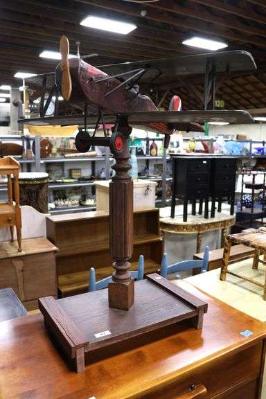 Folk Art Carved Wood WWI Fighter Plane