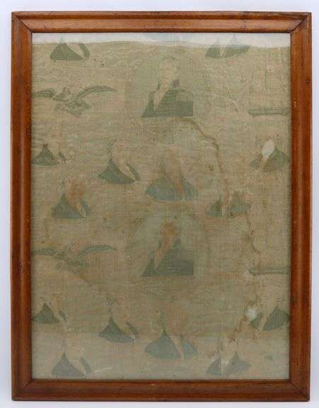 Andrew Jackson Presidential Campaign Political Roller Printed Fabric Textile