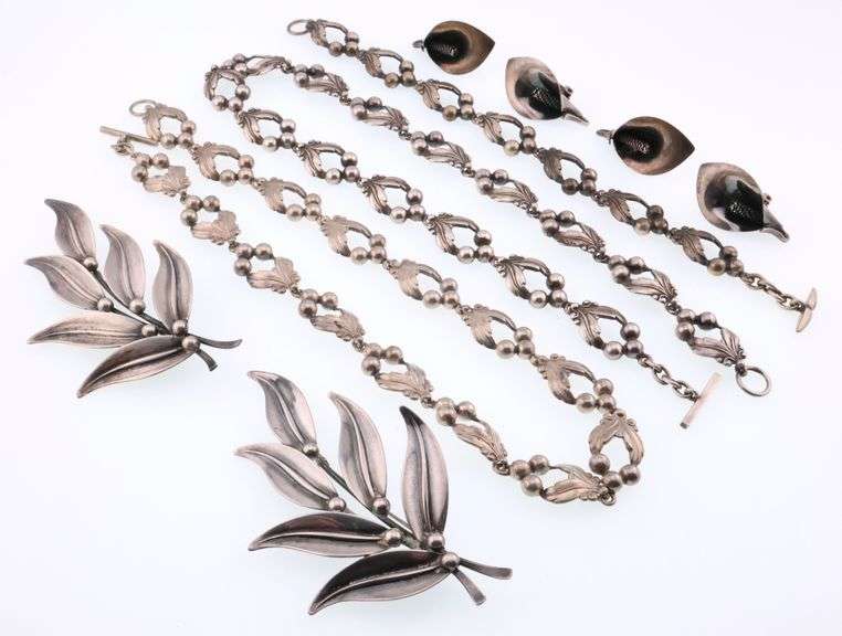 Niels Erik From; Modernist Sterling Silver Jewelry Group