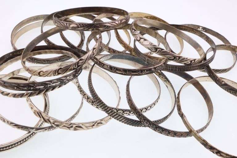 Danecraft; Twenty-Three Sterling Silver Bangle Bracelets
