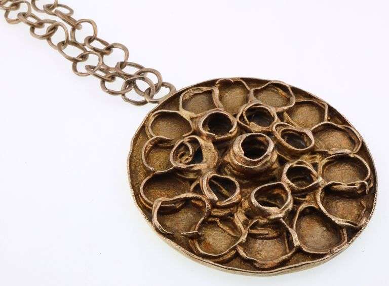 John Grenville; Modernist Sterling Silver Brutalist Pendant Necklace