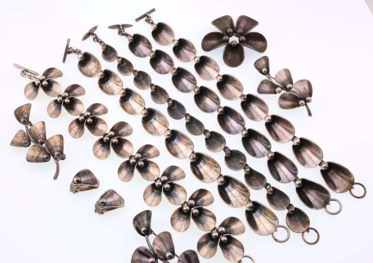 Niels Erik From; Modernist Sterling Silver Jewelry Group