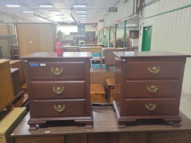 Pair Amish Made Cherry Nightstands Dixon's Auction at Crumpton