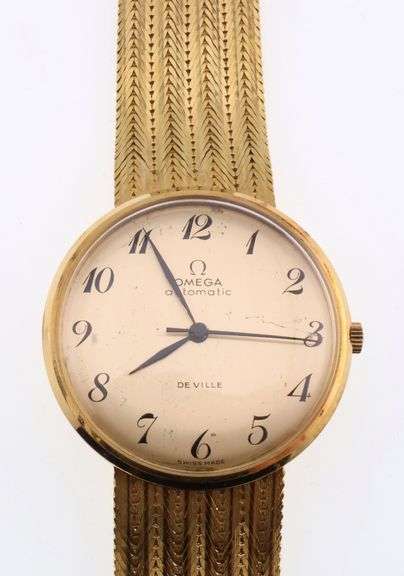18k Gold Omega Automatic Deville Swiss Wrist Watch 67.0g