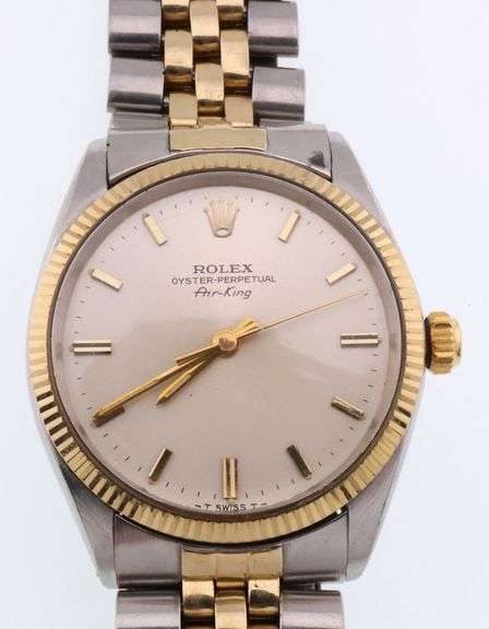 1967 14k Gold & Ss Rolex 5501 Air King Watch with Jubilee Bracelet
