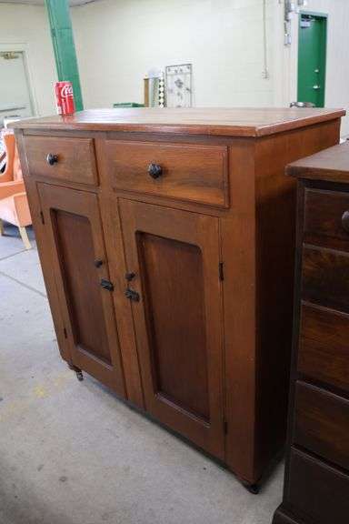 Antique Poplar Jam Cupboard, Missing Backsplash