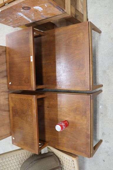 Pair Lane MCM Walnut End Tables