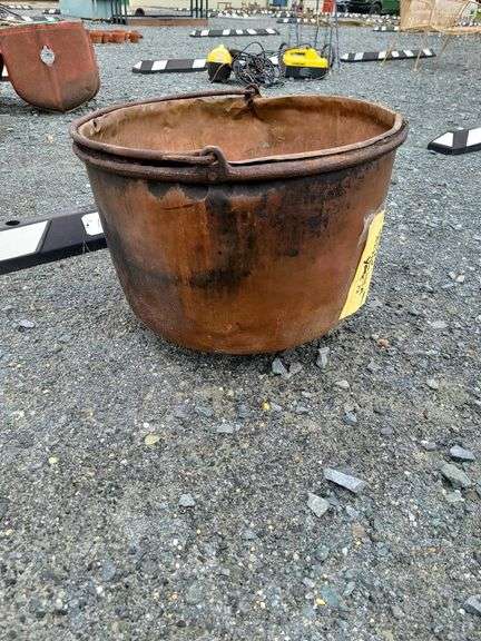 Antique Copper Apple Butter Pot Signed John Schlosser, York PA