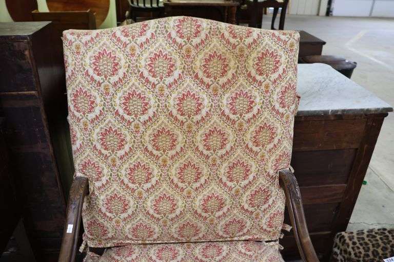 French Provincial Carved Walnut Armchair