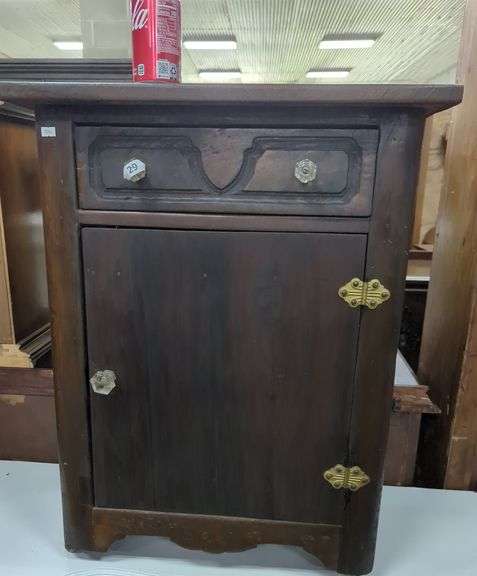 Victorian Stained Pine Half Commode