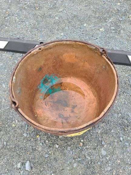 Antique Copper Apple Butter Pot Signed John Schlosser, York PA