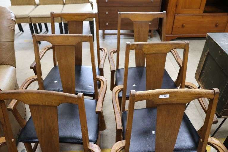 (6) MCM Walnut Armchairs, Wear and Tear