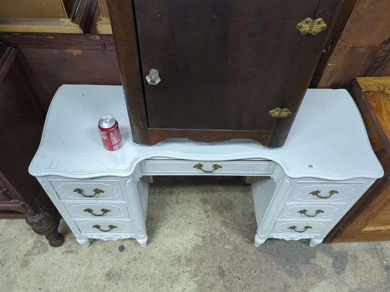 French Provincial Style Kneehole Desk, Damage to Top