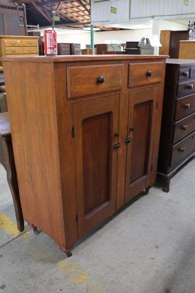 Antique Poplar Jam Cupboard, Missing Backsplash
