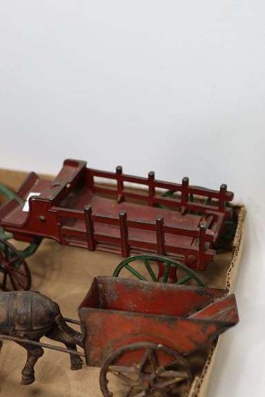 Wagon Rope Rickshaw (4) Antique Rickshaw Toy and 3 Cast Iron Wagons - Dixon's Auction at ...