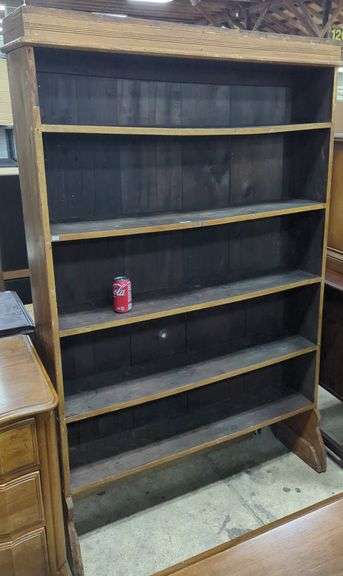 Antique Ochre Painted Farmhouse Bookcase