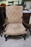French Provincial Carved Walnut Armchair
