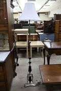 Art Deco Figural Satyr Onyx Stem Chrome Floor Lamp