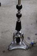Art Deco Figural Satyr Onyx Stem Chrome Floor Lamp