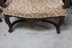 French Provincial Carved Walnut Armchair