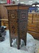Antique Ethnographic Inlaid Tabouret Table