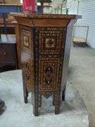 Antique Ethnographic Inlaid Tabouret Table