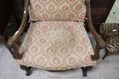 French Provincial Carved Walnut Armchair