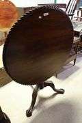 Colonial Revival Carved Mahogany Tea Table, As-Is