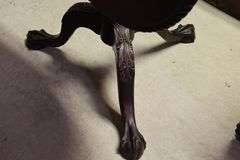 Colonial Revival Carved Mahogany Tea Table, As-Is