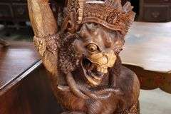Vintage Southeast Asian Teak Carving of Anthropomorphic Figure
