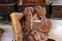 Vintage Southeast Asian Teak Carving of Anthropomorphic Figure
