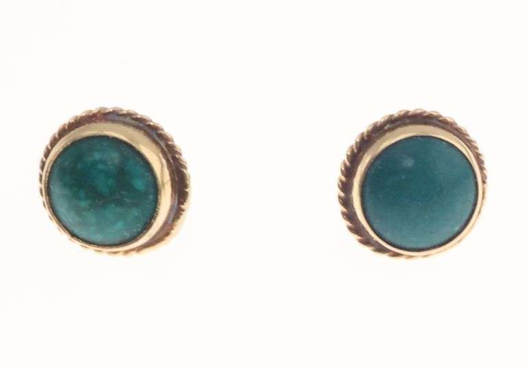 Genuine Thunder Creek Turquoise Post Earrings - 10 x 14 mm main image 1