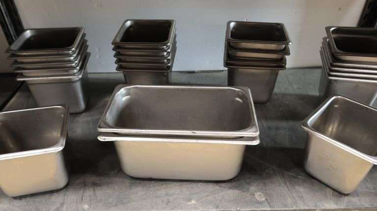 Lot (23) Stainless Steel Restaurant Buffet Style Food Storage Container ...