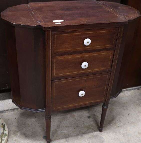 Colonial Revival Inlaid Mahogany Sewing Stand